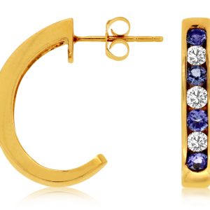 TANZANITE & DIAMOND EARRING