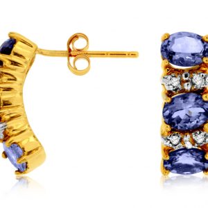 TANZANITE & DIAMOND EARRING