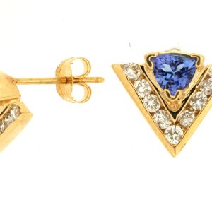 TANZANITE & DIAMOND EARRING