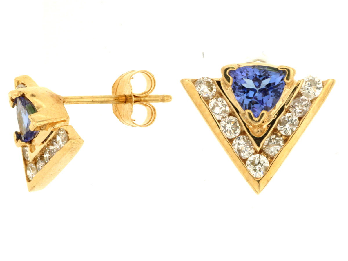 TANZANITE & DIAMOND EARRING