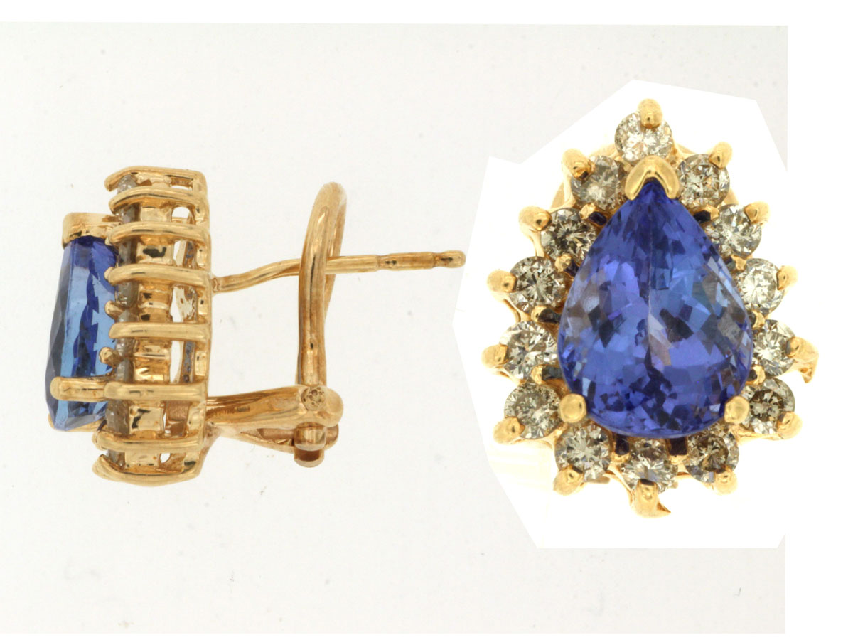 TANZANITE & DIAMOND EARRING