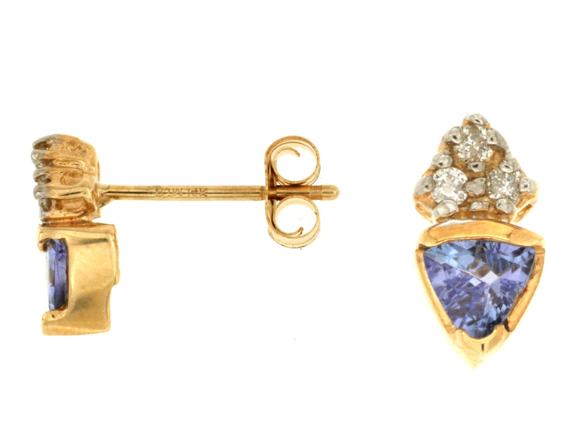 TANZANITE & DIAMOND EARRING