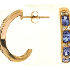 TANZANITE & DIAMOND EARRING