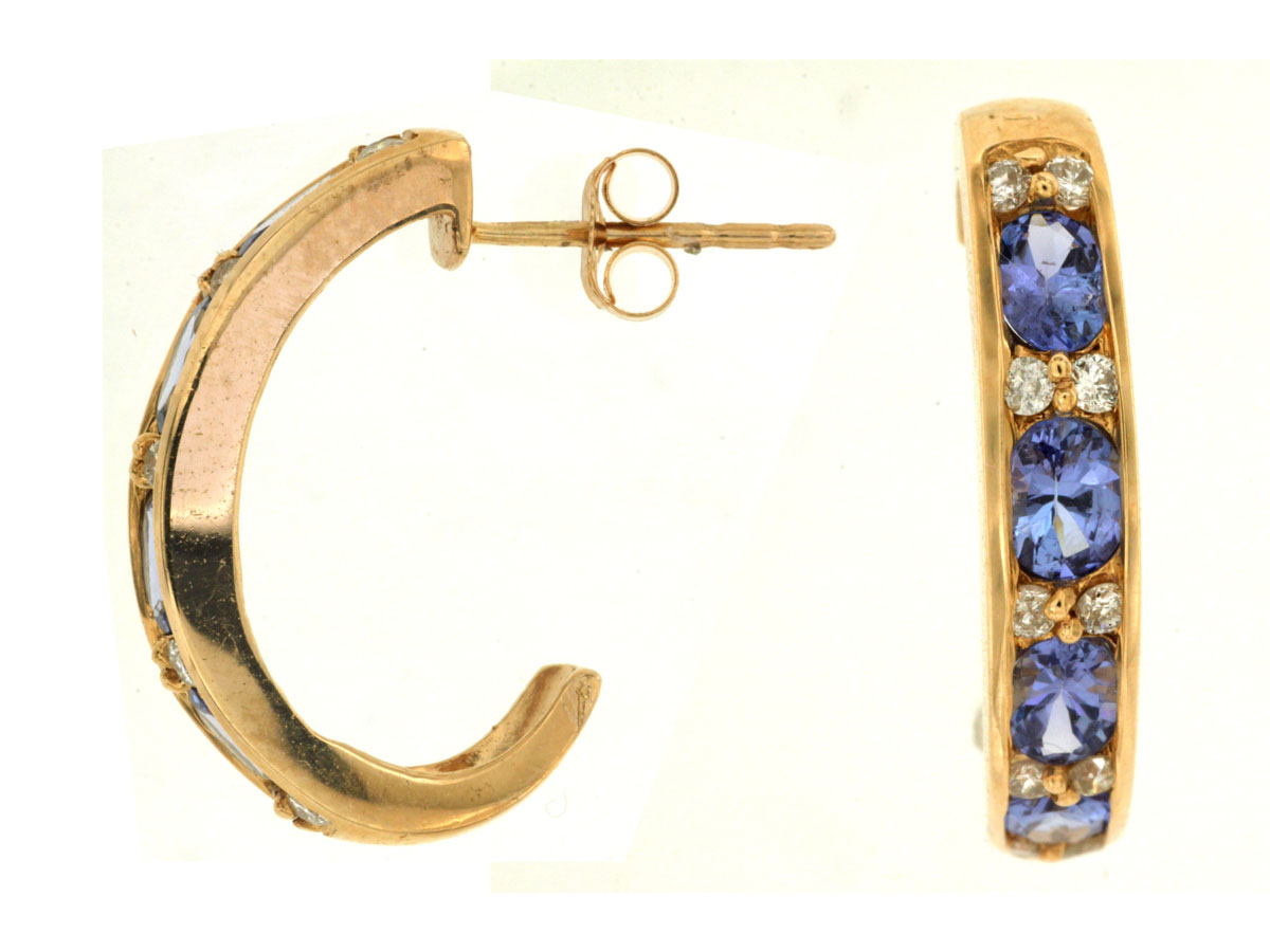 TANZANITE & DIAMOND EARRING
