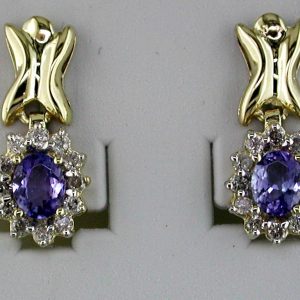 TANZANITE & DIAMOND EARRING