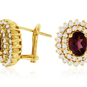 RHODOLITE & DIAMOND EARRING