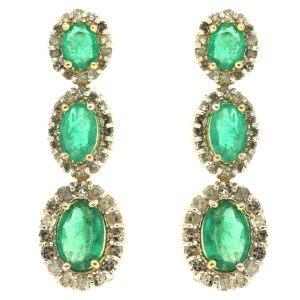 EMERALD & DIAMOND EARRING
