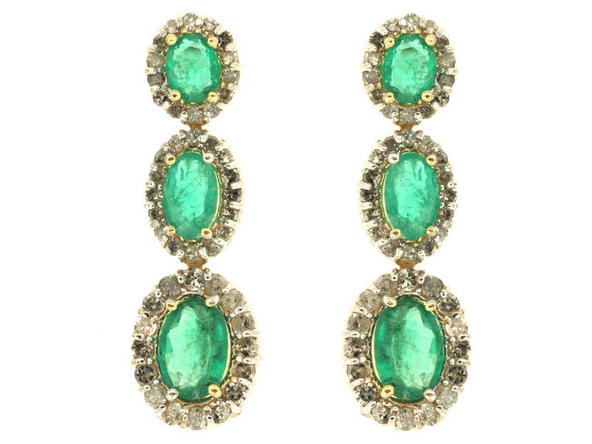EMERALD & DIAMOND EARRING