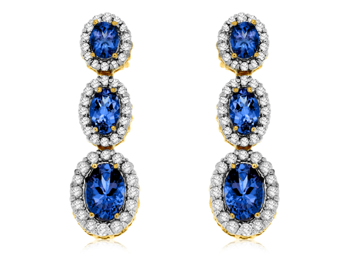 TANZANITE & DIAMOND EARRING