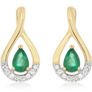 EMERALD & DIAMOND EARRING