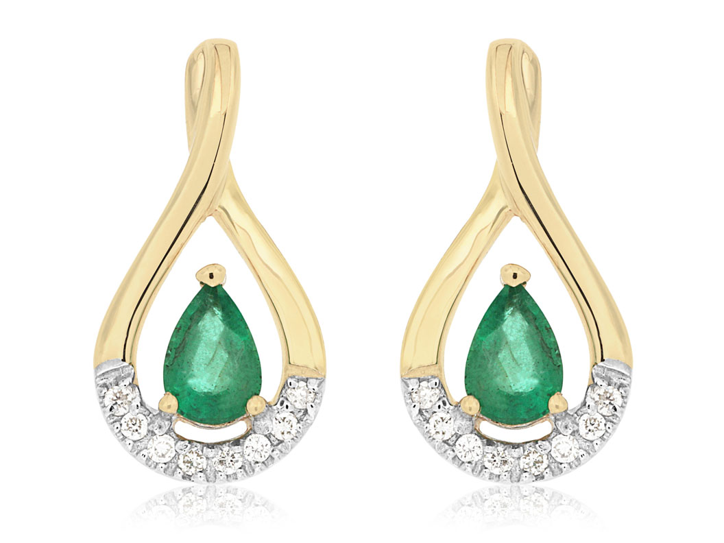 EMERALD & DIAMOND EARRING