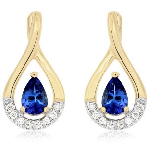 TANZANITE & DIAMOND EARRING