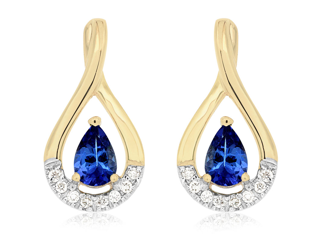 TANZANITE & DIAMOND EARRING