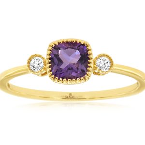 AMETHYST & DIAMOND RING