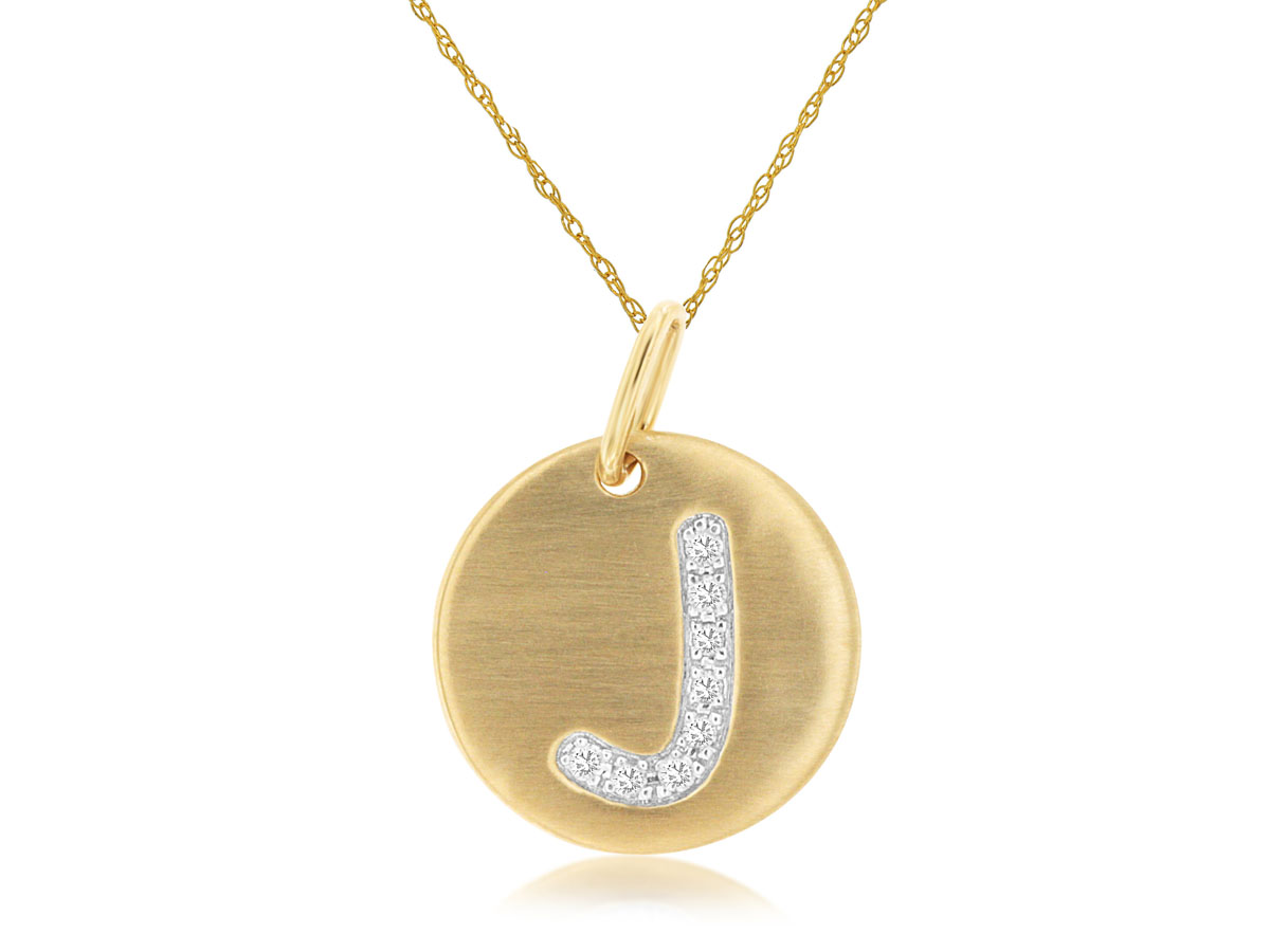 INITIAL DIAMOND PENDANT J
