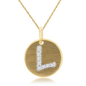 INITIAL DIAMOND PENDANT L