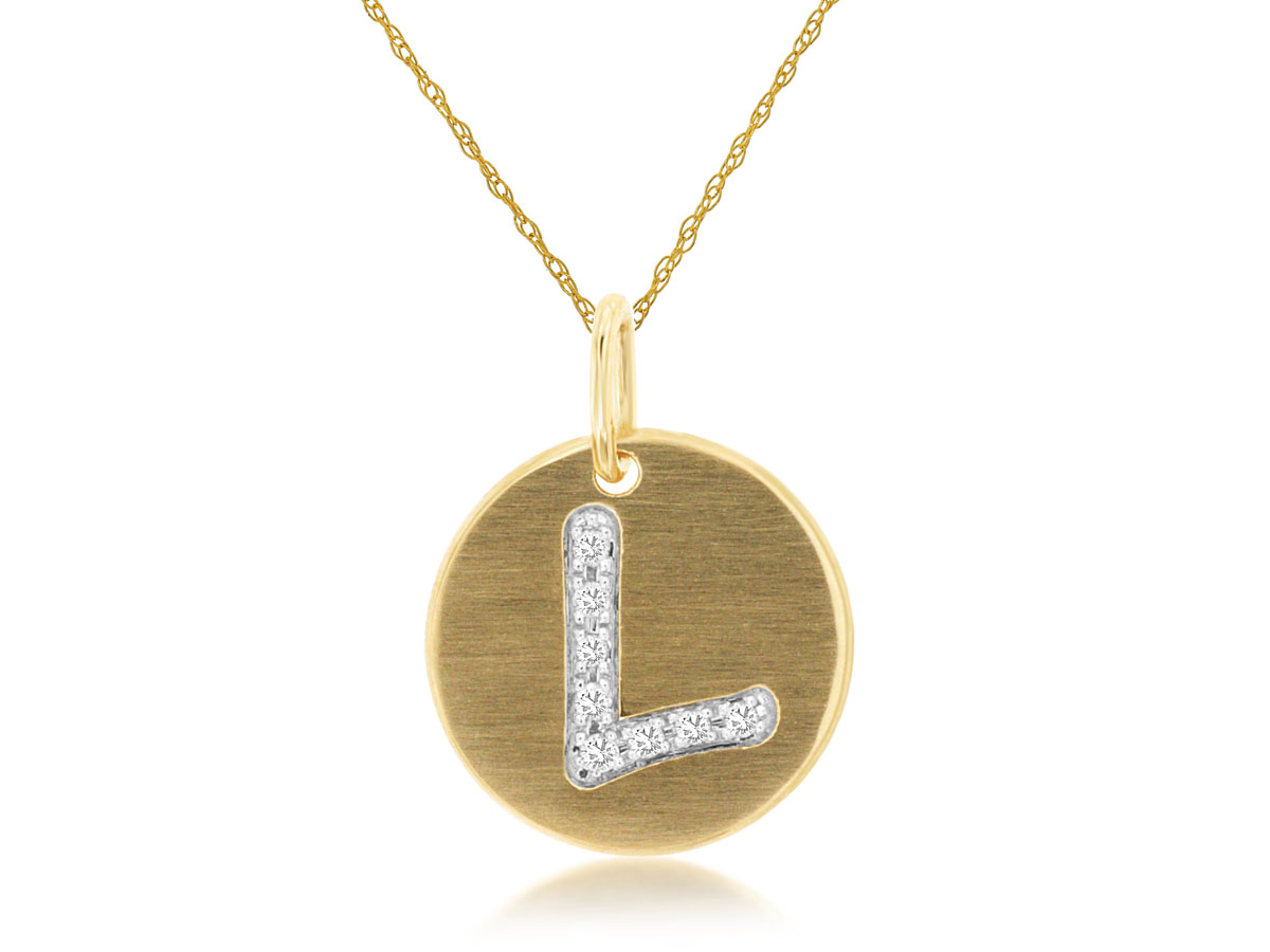 INITIAL DIAMOND PENDANT L