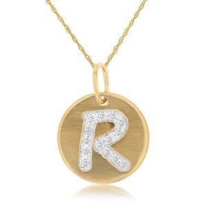 INITIAL DIAMOND PENDANT R