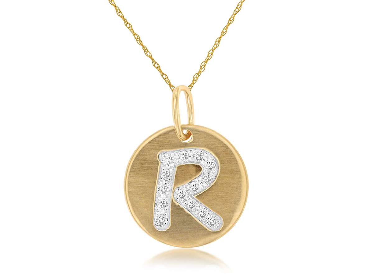 INITIAL DIAMOND PENDANT R
