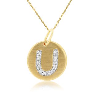 INITIAL DIAMOND PENDANT U