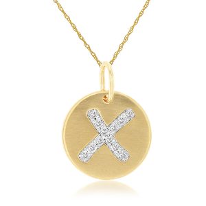 INITIAL DIAMOND PENDANT X