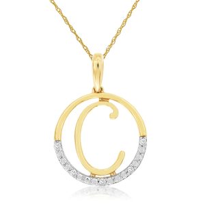 INTIAL DIAMOND PENDANT C
