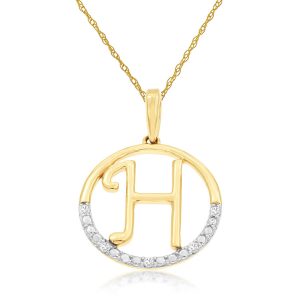 INTIAL DIAMOND PENDANT H