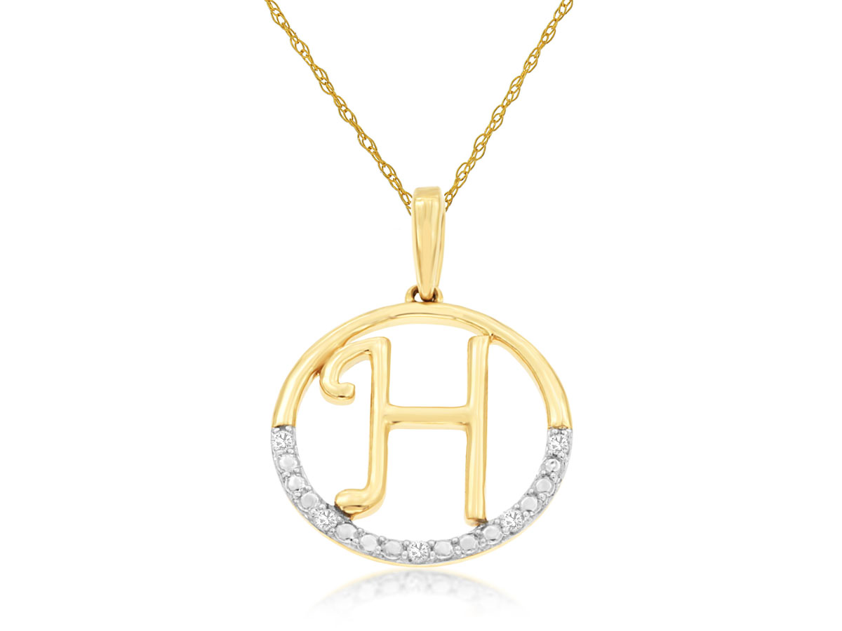 INTIAL DIAMOND PENDANT H