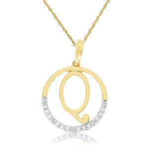 INTIAL DIAMOND PENDANT Q