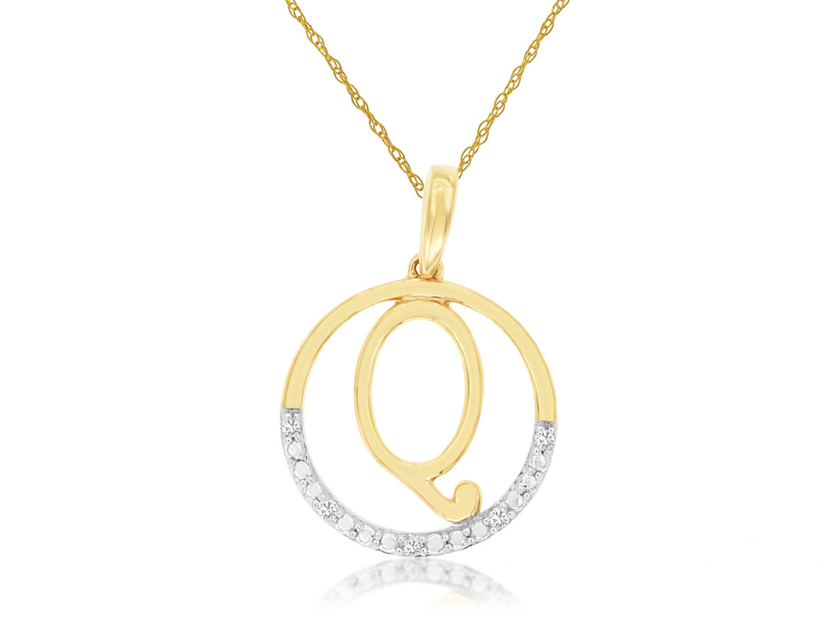 INTIAL DIAMOND PENDANT Q