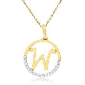 INTIAL DIAMOND PENDANT W