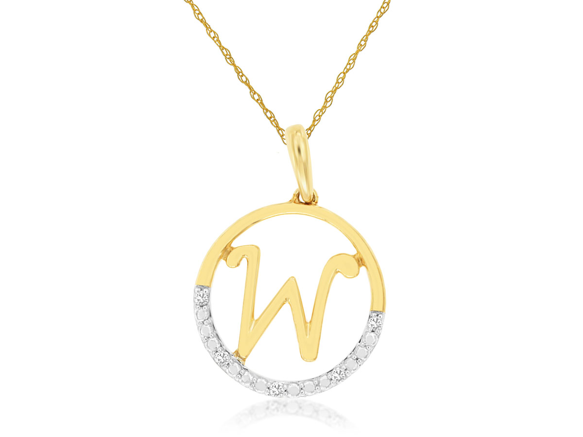 INTIAL DIAMOND PENDANT W