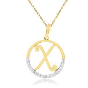INTIAL DIAMOND PENDANT X