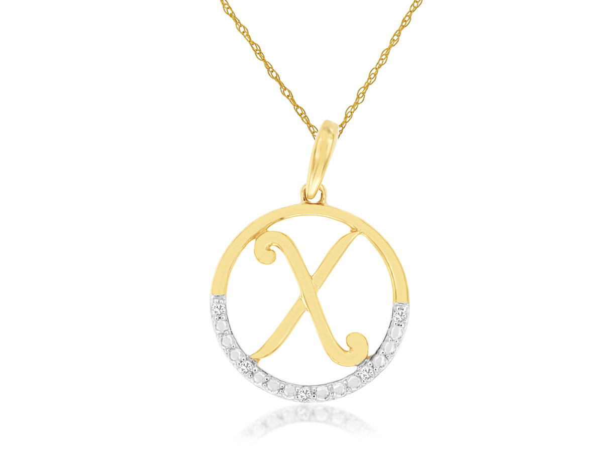 INTIAL DIAMOND PENDANT X