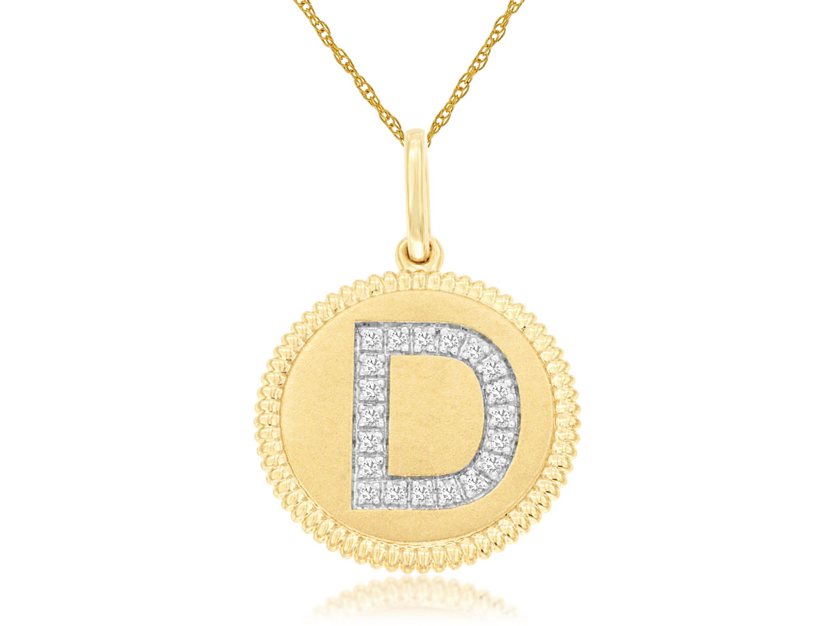 INTIAL DIAMOND PENDANT D