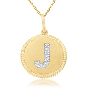 INTIAL DIAMOND PENDANT J