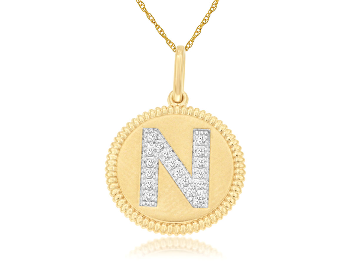 INTIAL DIAMOND PENDANT N