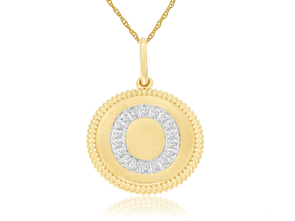 INTIAL DIAMOND PENDANT O