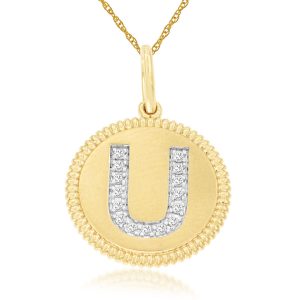 INTIAL DIAMOND PENDANT U