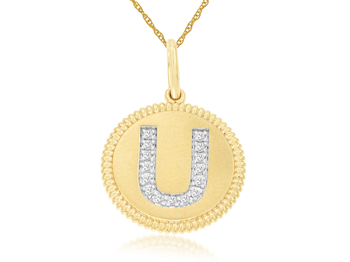 INTIAL DIAMOND PENDANT U