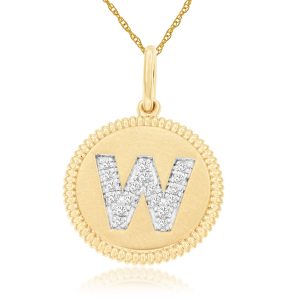INTIAL DIAMOND PENDANT W