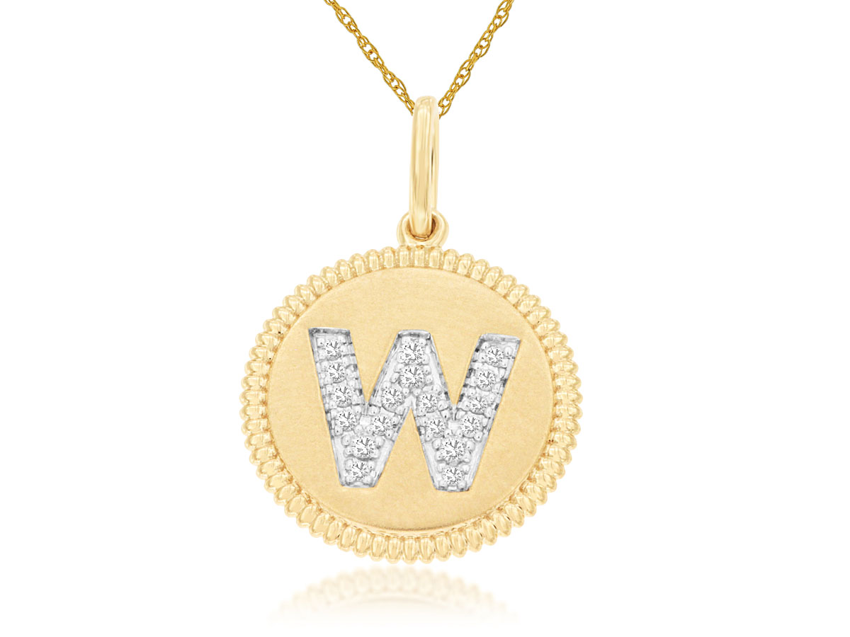 INTIAL DIAMOND PENDANT W