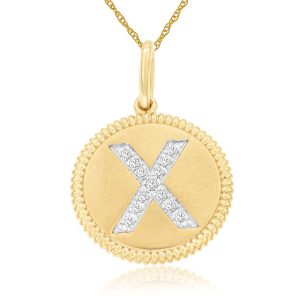 INTIAL DIAMOND PENDANT X
