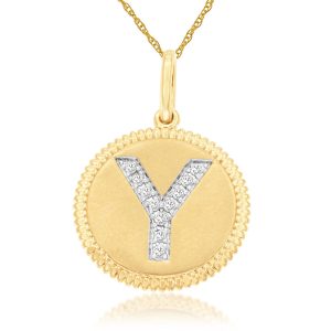 INTIAL DIAMOND PENDANT Y