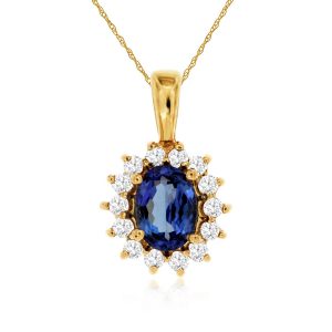 TANZANITE & DIAMOND PENDANT