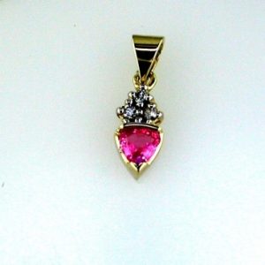 DIAMOND &PINK SAPPHIRE PENDANT
