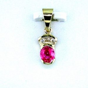 DIAMOND &PINK SAPPHIRE PENDANT