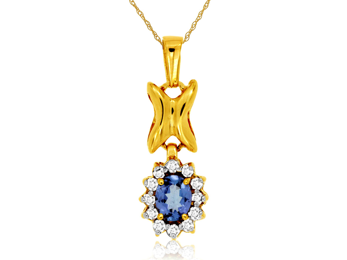 TANZANITE & DIAMOND PENDANT