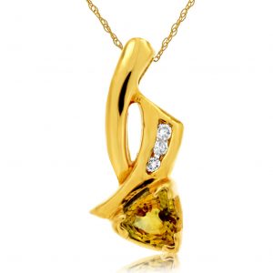 YELLOW SP & DIAMOND PENDANT