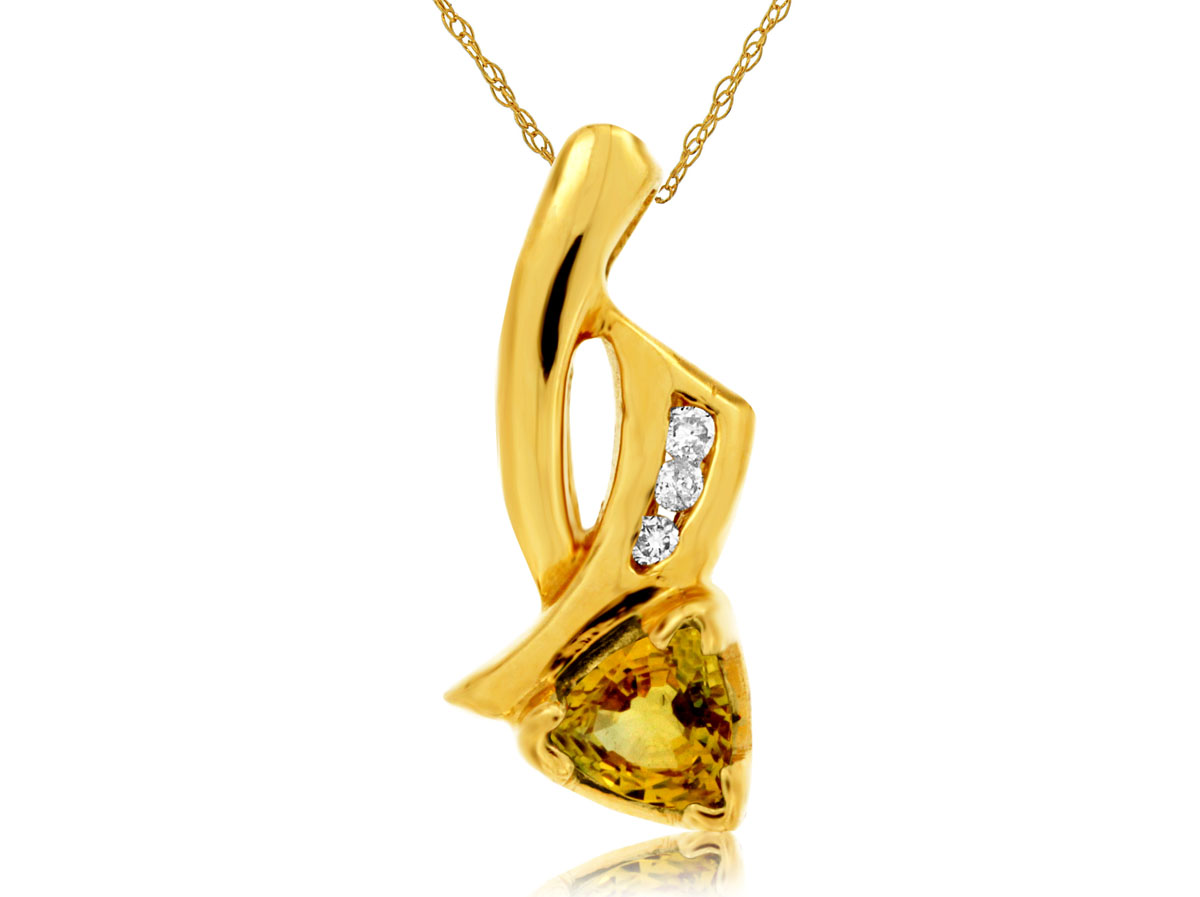 YELLOW SP & DIAMOND PENDANT